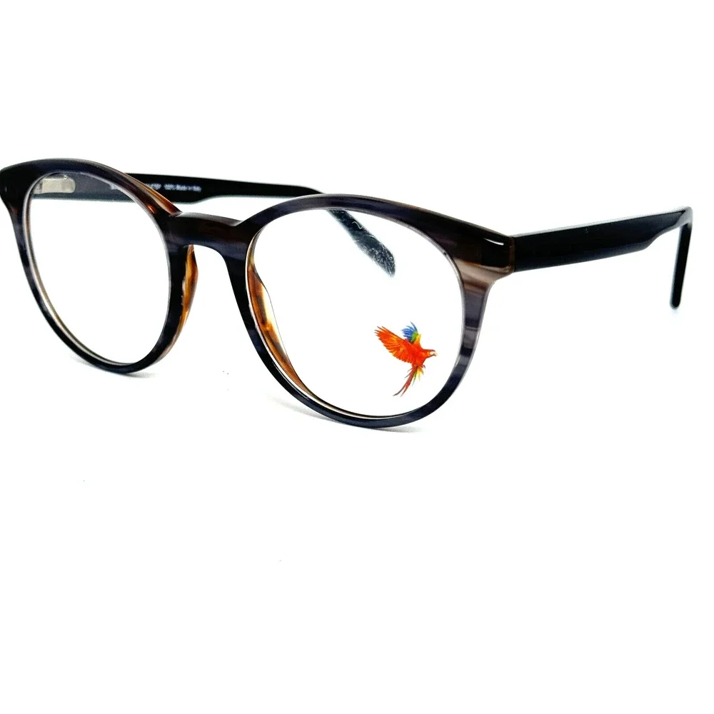 Maui Jim MJO 2118-67SP Gray/Brown Stripe Round Eyeglasses Frames 49-20-145 14423